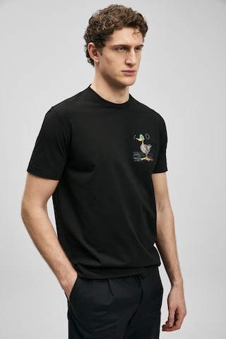 Lufian Fınx Modern Grafik T- Shirt Siyah Siyah 111020313100100