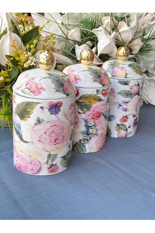 Miss Betty Porselen 3lü Küçük Baharat Takımı Rose Deluxe Miss-16895-25 Çok Renkli