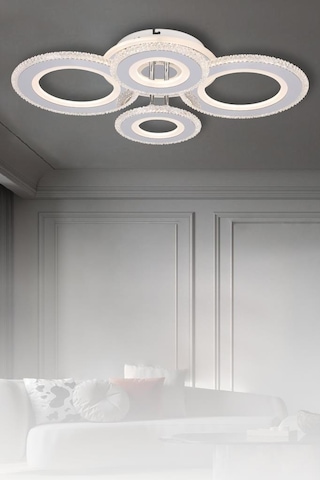 Eray Aydınlatma T001-4 Krom Kumandalı Led Avize Krom