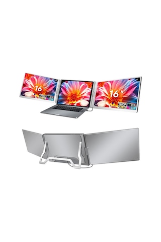 Ultrax 16" İkili Taşınabilir Monitör Çoklu Ekran 1200p Fhd Ips Sabit Notebook Monitör