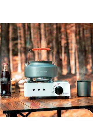 Youmex Kamp, Piknik Ve Yürüyüşler İçin Pratik 1.6l Çay Ve Kahve Demleme Çaydanlığı Koyu Gri