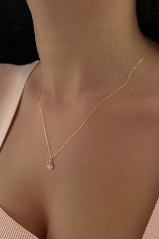 Fiyonk Kuyumculuk 14 Ayar Altın Küçük Kraliçe Tacı Kolye 001