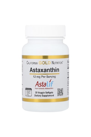 California Gold Nutrition Astaxanthin Antioxidant Carotenoid Astalif Pure Icelandic 99% 12 Mg 30 Caps