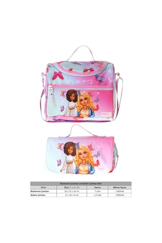 Wow Generation Kız Çocuk Butterfly Turkuaz - Pembe Thermo Beslenme Çantası Ve Kalemlik Seti - Setwg-w6076