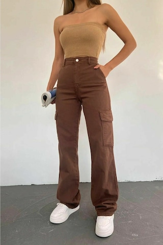 Lavajeans Ramsey Kadın Kahverengi Solmaz Likralı Arka Cepsiz Model Kargo Lavajeans Pantolon Kahverengi1 Kahverengi