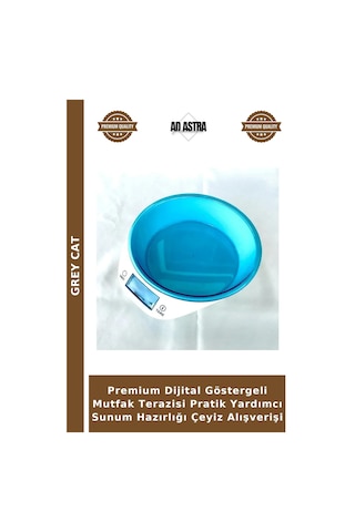 Premium Dijital Göstergeli Mutfak Terazisi Pratik Yardımcı Sunum Hazırlığı Çeyiz Alışverişi Çok Renkli