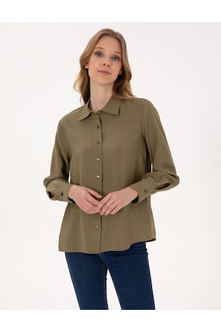 Pierre Cardin Kadın Haki Gömlek Desenli 50318219-vr027 Haki