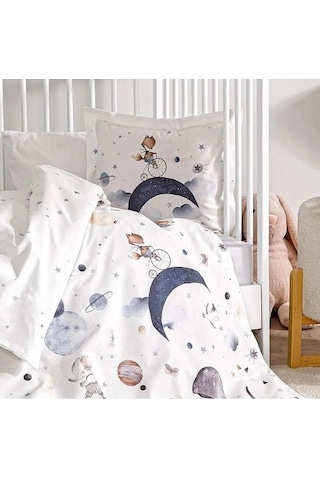 Özdilek Ranforce Bebek Nevresim Takımı Cute Space Krem