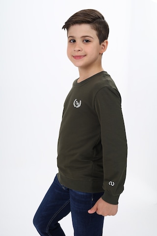 Toontoy Erkek Çocuk Baskılı Sweatshirt Haki