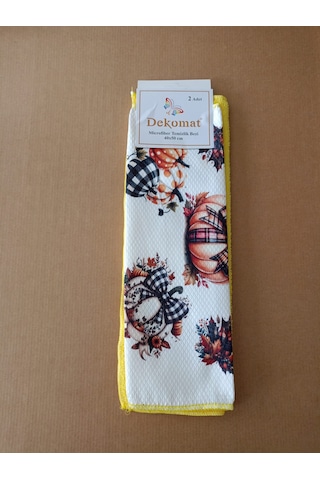 Microfiber Temizlik Bezi 40x50 Cm 2 Adet Bir Adet Baskılı Bir Adet Naturel