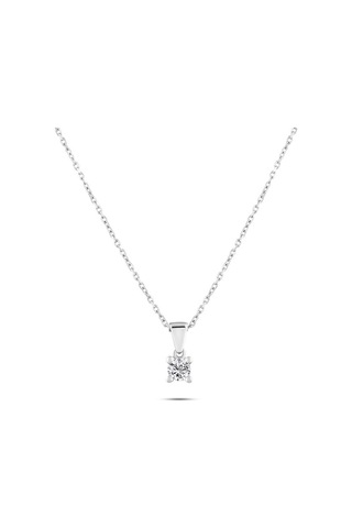 0.25 Karat Tektaş Pırlanta Kolye - Hrd Sertifikalı