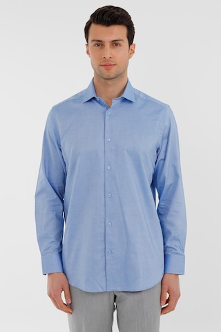 Uki Mavi Comfort Fit Uzun Kol Oxford Klasik Gömlek Mavi