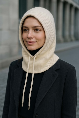 Kadın Triko Balaklava Bere Şapka Rkşbyn-05 Bej Bej