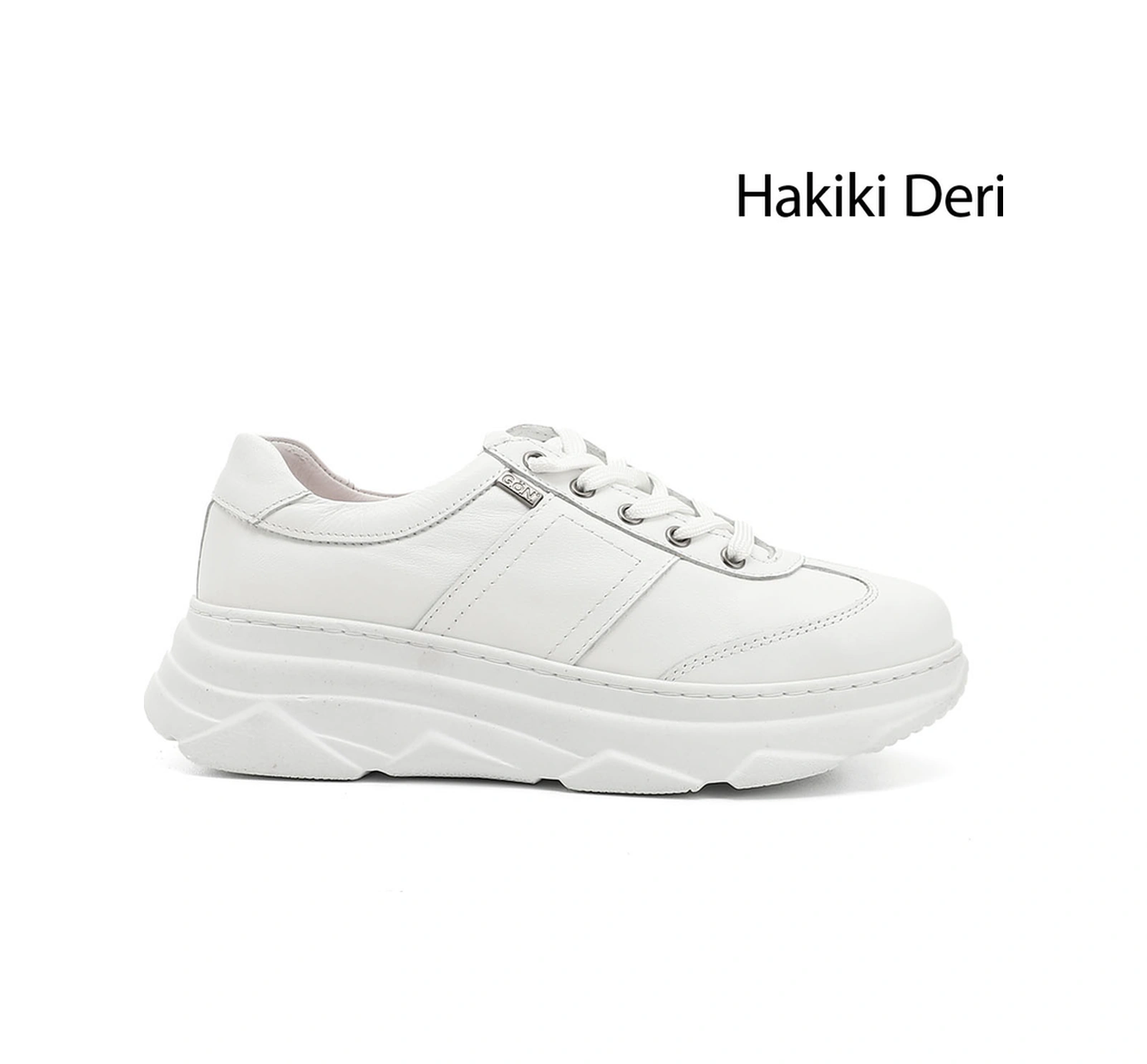 Gönderi(R) Gönderi R Kadın Beyaz Dolgu Taban Bağcıklı Hakiki Deri Sneaker Dyza13424186 Beyaz