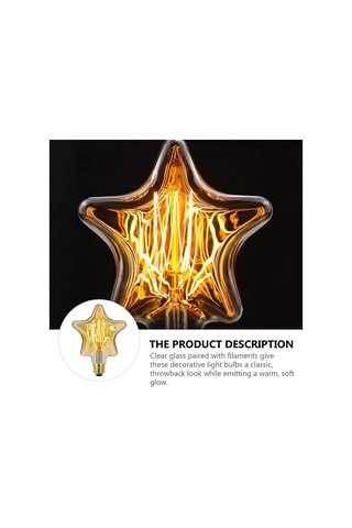 Yıldız Şekilli Ampul Vintage Antik Retro Sanat Dekoratif Ampul Düğün Yatak Odası Ev Dekorasyonu İçin Diğer
