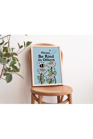 Arı Çiçek Duvarı, Nazik Olun, Retro Çiçek Duvar Dekoru, Çiçek Sanatı