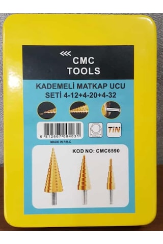 Cmc 3 Lü Kademeli Panç Matkap Ucu Seti 4-32 Mm