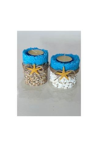 Dekoratif Tealight Mumluk Obje 2 Li Deniz Yıldızı