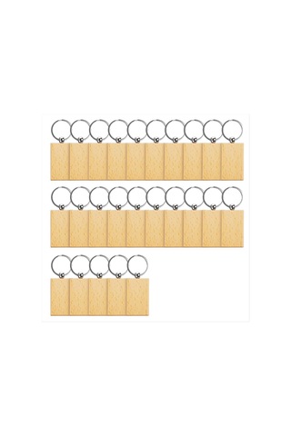 Gatherco 25 Adet Ahşap Anahtarlık Boşluğu Ahşap Anahtarlık, Tamamlanmamış Boş Anahtarlıklar Toplu, Kişiselleştirilmiş Gravür Boş Anahtarlıklar