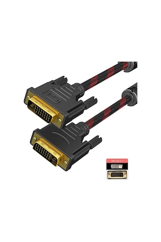 Dvı 24+1erkek Erkek Örgülü Kablo Dvi D 1080p Görüntü Kablosu 5m 5 Metre