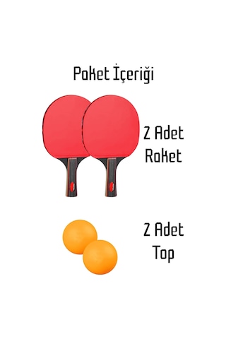 4'lü Masa Tenisi Raketi Seti Çift Katmanlı Pinpon Raketi Topu Set
