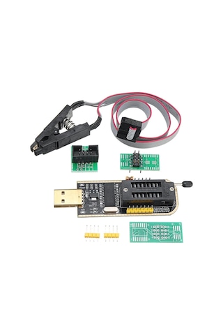 USB Bios Flash EEPROM Programlayıcı CH341A + SOIC8 SOP8 Test Klip