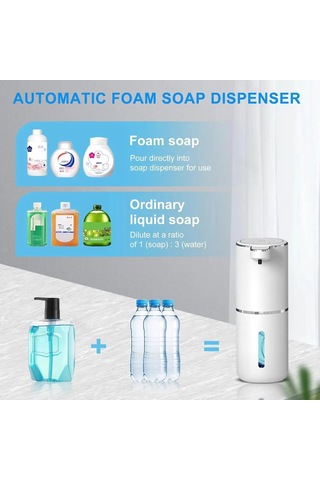 Otomatik Köpük Sabunluk 380ml Şarjlı Temassız Dispenser 2 Siyah