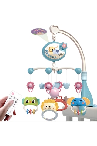Bebek Dönencesi Müzikli ve Işıklı Çıngıraklı Projektör - Mavi