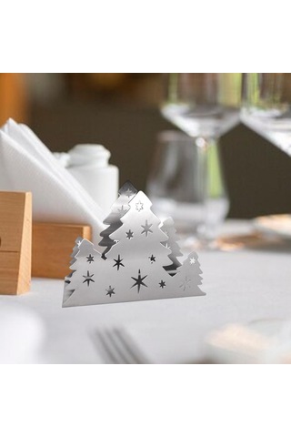 Homyl Mutfak Restoran Otel Için Yılbaşı Peçete Tutucu Gümüş