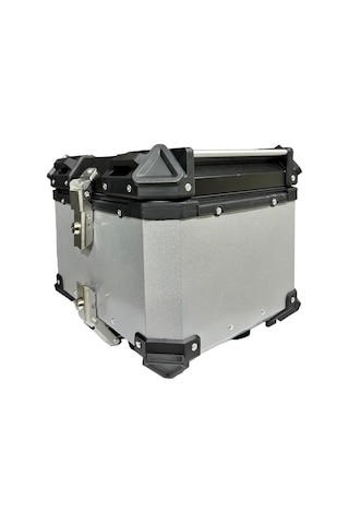 Alüminyum Motosiklet Çantası 46 Litre Silver Gri