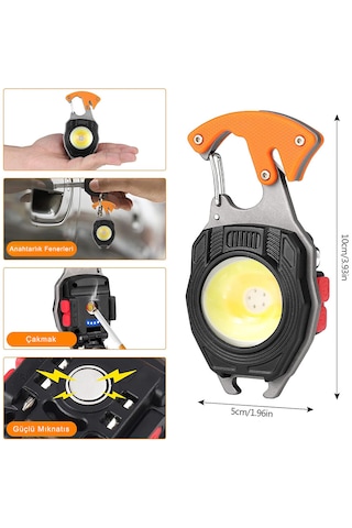 Fenerix Fx-260 Çok Fonksiyonlu Anahtarlık Kamp Lambası, Çakmaklı Led Fene Siyah