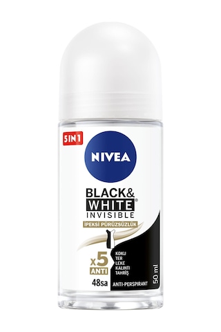 Nivea Black&White Invisible İpeksi Pürüzsüz Kadın Roll-On 50 ML