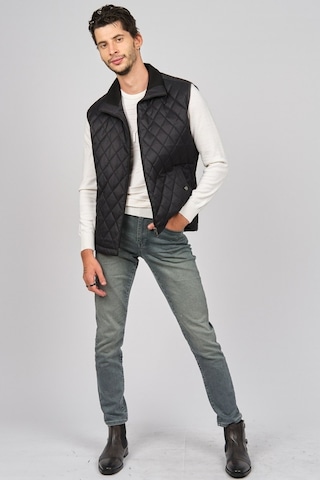 Daynax Erkek Cep Detaylı Baklava Desenli Yelek 492700 Siyah Siyah