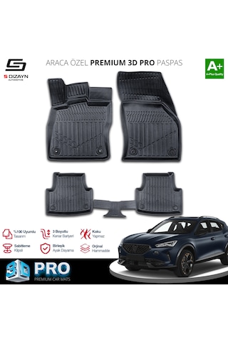S-dizayn Cupra Formentor 3d Pro Havuzlu Paspas 2021 Üzeri A+ Kalite