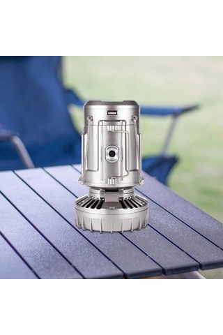 Homyl Güneş Enerjili Kamp Feneri Fanlı Elektrikli Fan Gümüş Gümüş