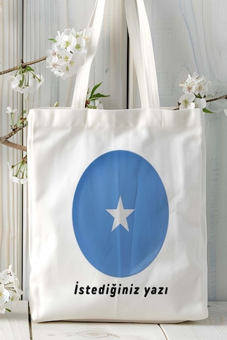 Art Hediye Somali Somalia Bayrak Baskılı Bez Çanta Omuz Çantası Model Çok Renkli