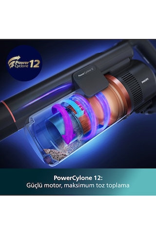 Philips 8000 Serisi Aqua Plus XC8053/01 Şarjlı Dikey Süpürge Teşhir