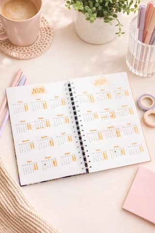 Lizy 2026-2027 Akademik Ajanda - A5 Spiralli Planner Tasarım-7 Mor
