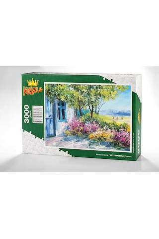 King Of Puzzle Mavi Pencere Ahşap Puzzle 3000 Parça