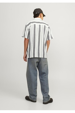 Jack & Jones Erkek Rahat Kesim Çizgili Gömlek - Luke 12255235 Tap Shoe Kiremit