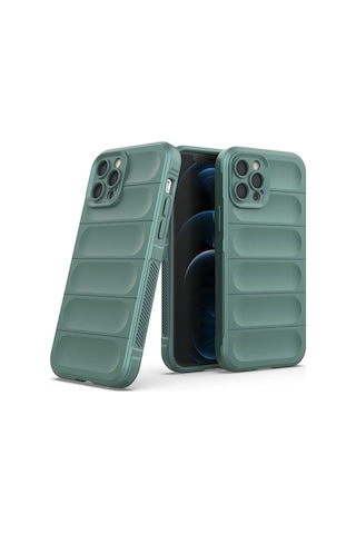 Apple iPhone Uyumlu 12 Pro Kılıf Optimum Silikon - Koyu Yeşil