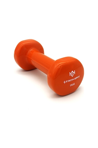 Alin Sport Vinyl Kaplı Dambıl 1 Kg Fitness, Pilates Ve Ev Egzersiz Ağırlığı Turuncu