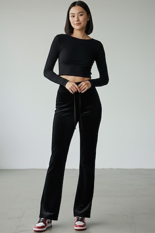 Fit Women Kadife İspanyol Paça Pantolon 4435 Siyah