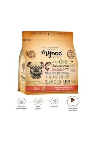 Mydog Az Tahıllı Somon Balıklı Küçük Ve Orta Irk Köpek Maması...