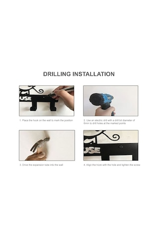 Springsun "6 Kancalı Kurt Desenli Duvar Askısı - Banyo, Mutfak İçin Pratik Ve Dekoratif" Diğer