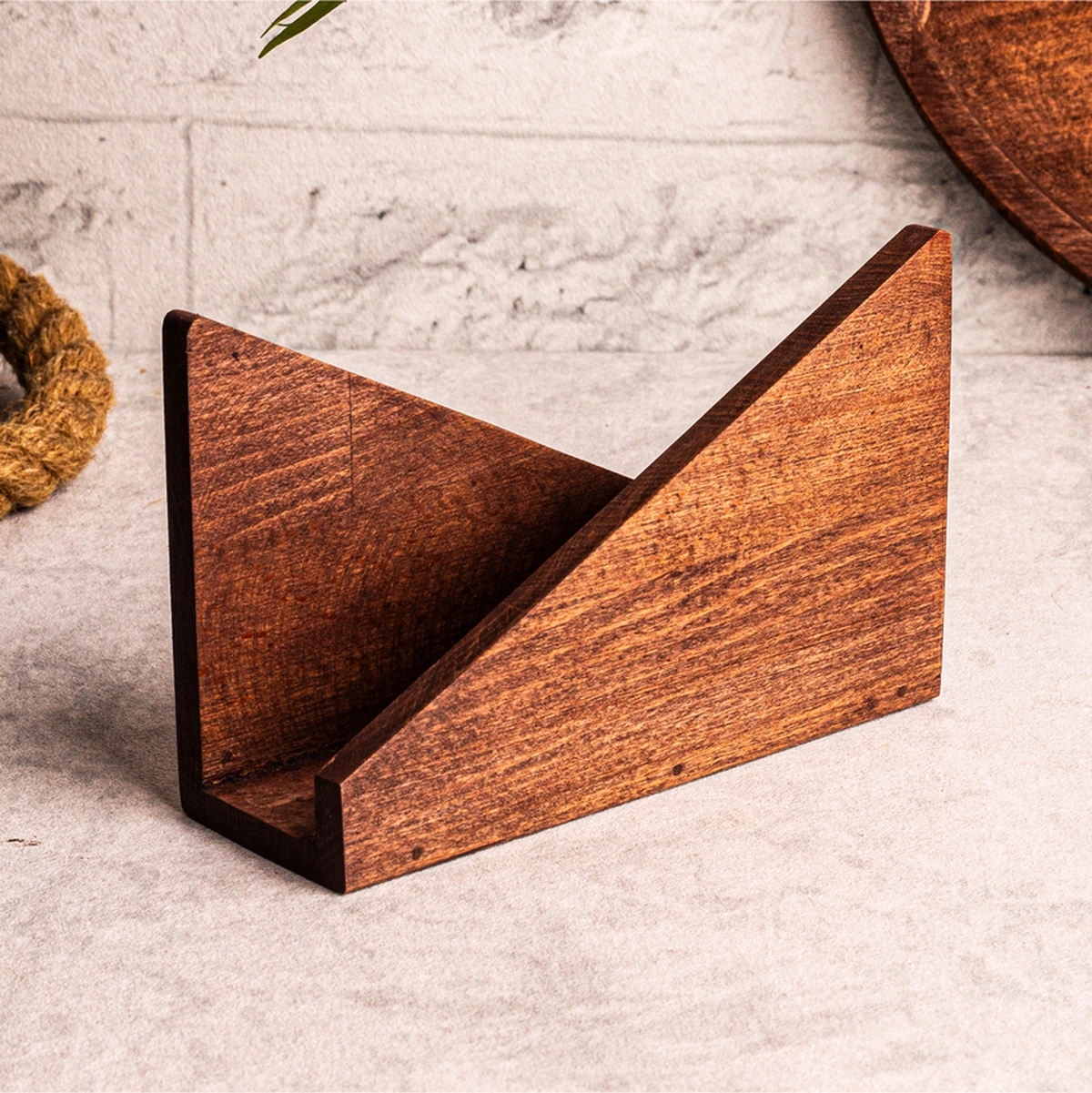 Snippy Sofra Mutfak Sunumluk Peçetelik Nihale 2'li Sofra Seti Mutfak Düzenleyici Ketty Trigy Kahverengi