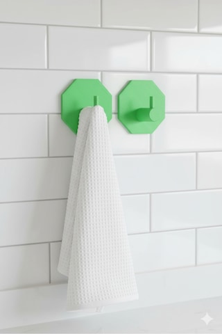 2 Li Askılık Kapı Arkası, Duvara Monte, Dayanıklı Malzeme, Yeşil 24 Yeşil