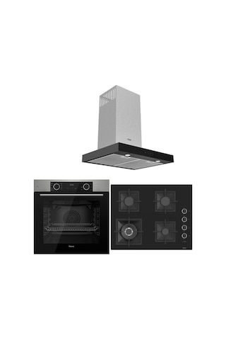 Fryart Airfryer Hava Fritözü Yağsız Kızartma XE63MI - SC405 - D100 3lü Cam Siyah Ankastre Set