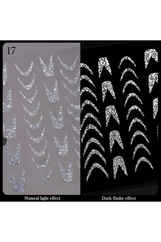 3d Reflektif Efekt Nail Art Sticker Model - 17 55881- 17