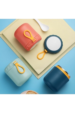 Fastbuy Pembe Paslanmaz Çelik Mini Çorba Yemek Termosu - Seyahat Ofis Pratik Şık Pembe Pembe